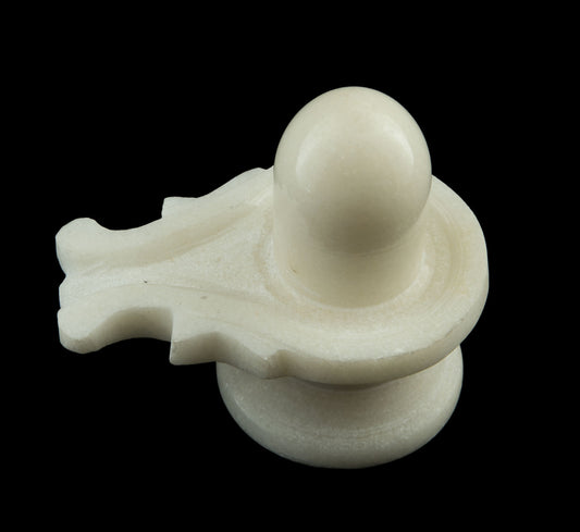 Yoni Shiva Lingam En Marbre Blanc – Symbole Sacré De L’Hindouisme