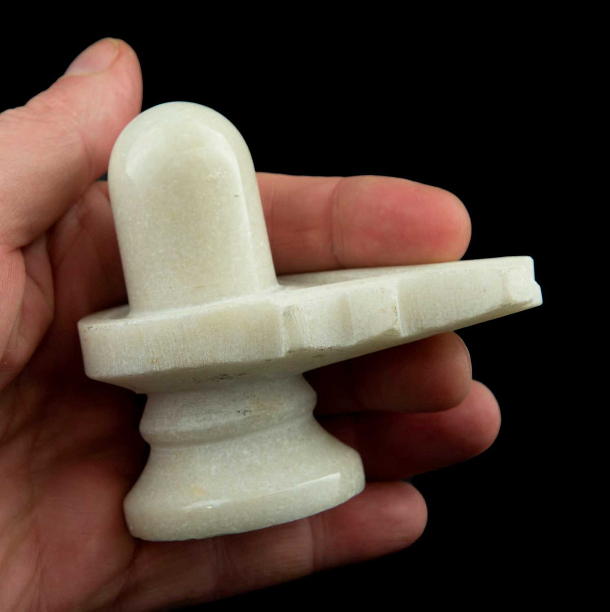 Yoni Shiva Lingam En Marbre Blanc – Symbole Sacré De L’Hindouisme