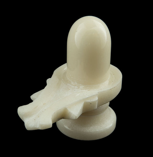Yoni Shiva Lingam En Marbre Blanc – Symbole Sacré De Shiva