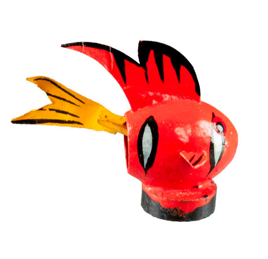 Animal Magnet Poisson Exotique Rouge en Coque de Pistache
