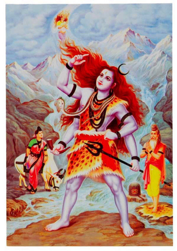 Carte Postale Shiva Et La Descente Du Gange – Art Hindou De L’Inde