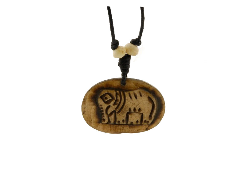 Collier Ethnique Pendentif En Corne De Yak Éléphant