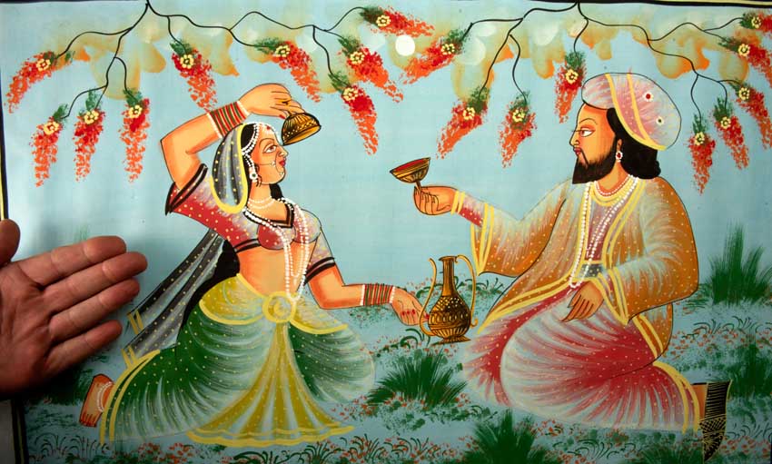 Peinture Moghole Miniature Indienne – Maharaja et Princesse
