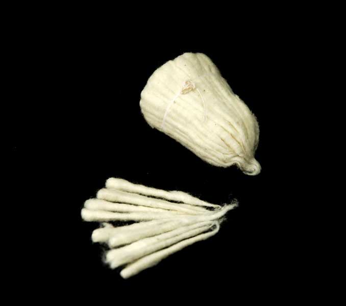 Lot de 10 mèches de 4,5 cm sur support en bois pour lampe à beurre bouddhiste (Dipa)