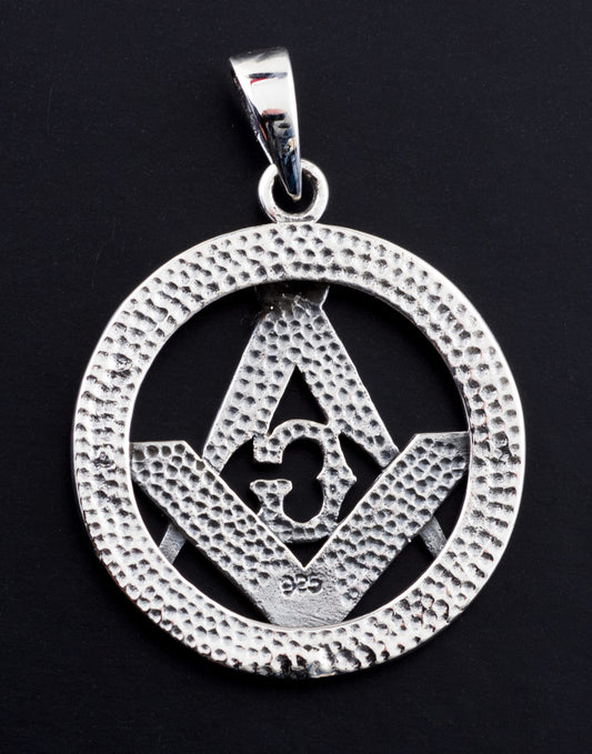 Pendentif Franc-Maçon en Argent 925 – Symbole d’Équilibre et de Tradition