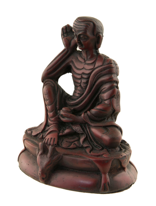 Statue de Milarepa en Résine Bordeaux – Artisanat du Népal