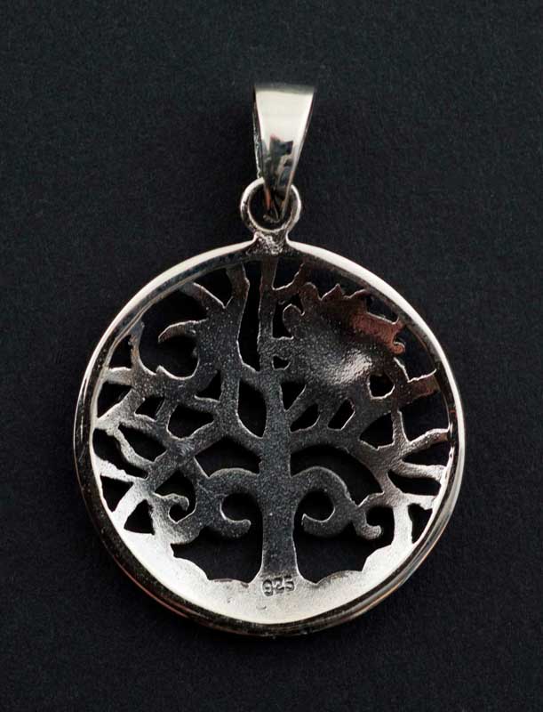 Pendentif Arbre de Vie Lune et Soleil en argent 925 – Bijou symbolique d’harmonie universelle