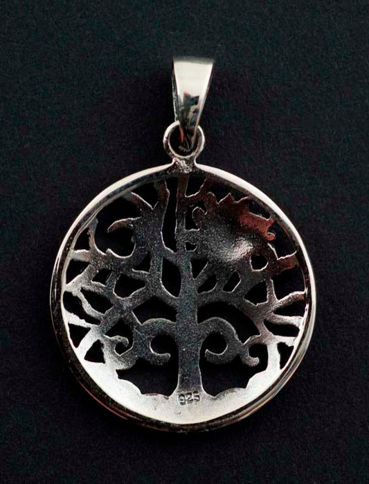 Pendentif Arbre de Vie Lune et Soleil en argent 925 – Bijou symbolique d’harmonie universelle