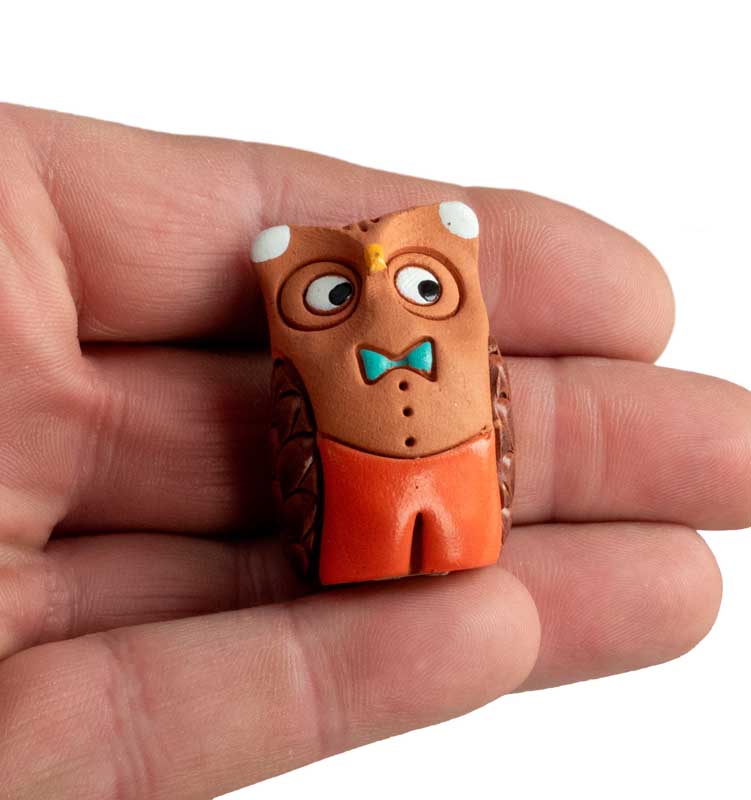 Figurine Chouette En Terre Cuite – Maillot De Bain – Artisanat De Pologne