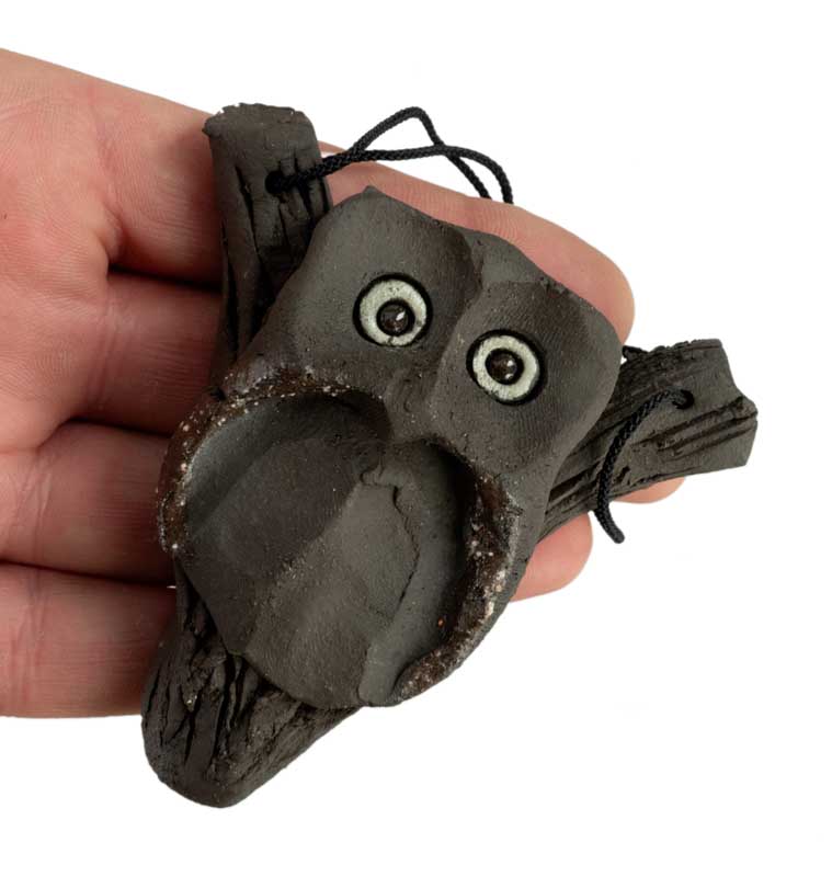 Figurine Chouette Murale En Terre Cuite – Suspension Artisanale De Pologne