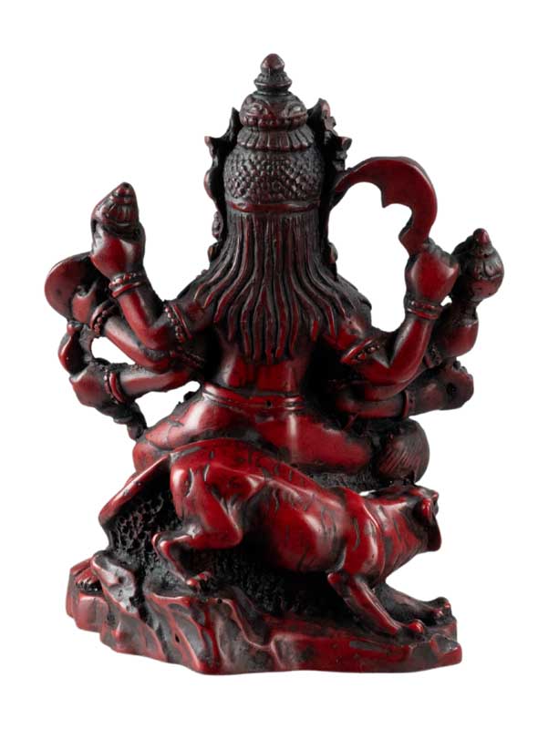 Statue Déesse Kali en Résine Rouge Bordeaux – Mahakali, Divinité Hindoue du Népal