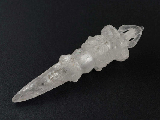 Grand Phurba En Cristal De Roche – Vajra Kila Tibétain Rituel