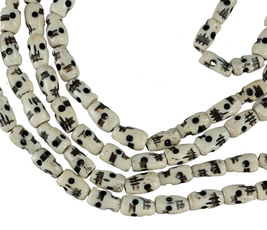 Collier Têtes de Mort en Os de Bovin – Mala Bouddhiste Artisanal du Népal