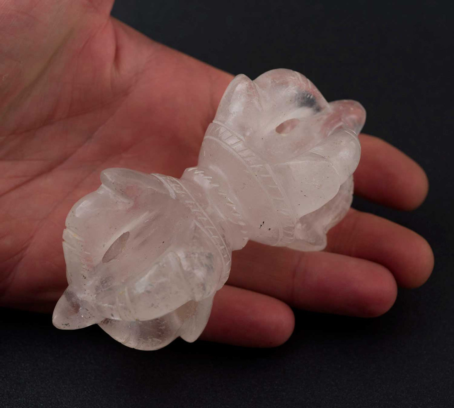 Vajra Dorje En Quartz Cristal De Roche – Symbole Bouddhiste Tibétain De L’Himalaya