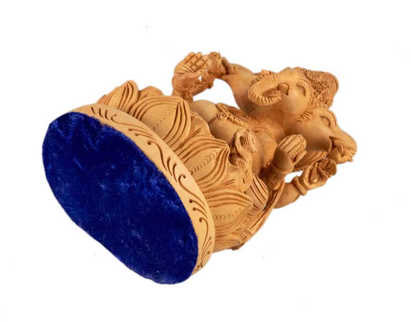 Statue Ganesh En Bois 19 cm – Dieu Éléphant, Artisanat Indien