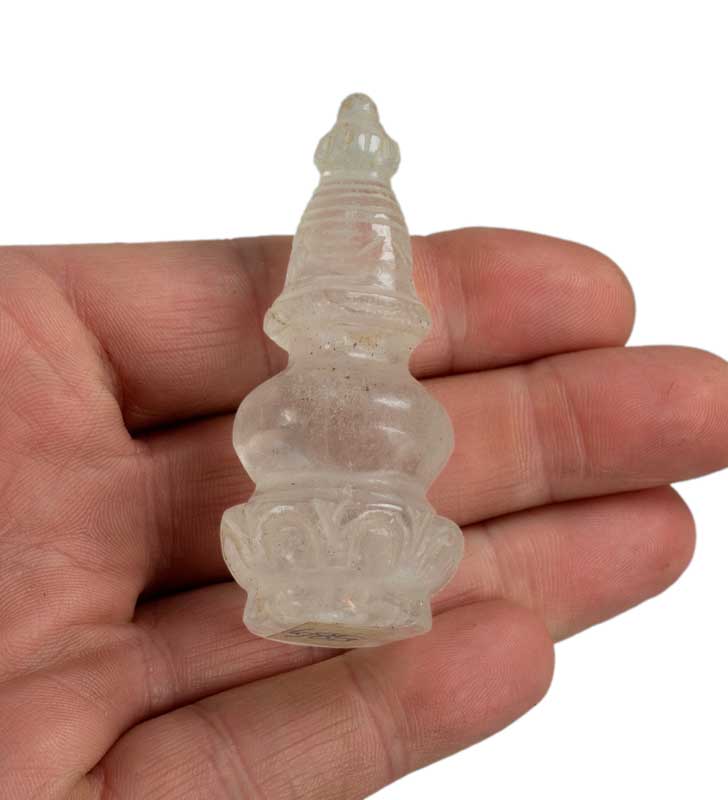 Stupa Bouddhiste Tibétain En Cristal De Roche Quartz – Artisanat Du Népal