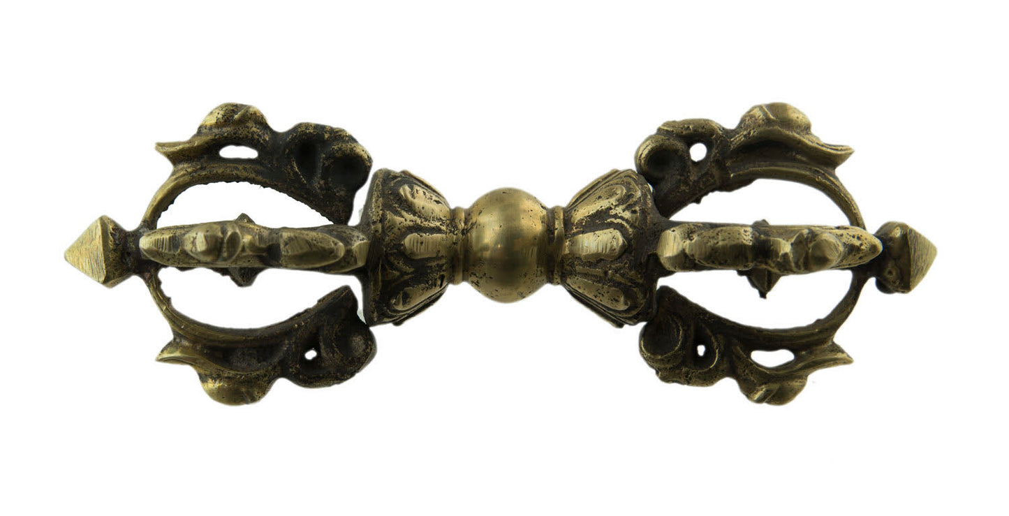Vajra Tibétain À 5 Branches En Laiton – Dorje Rituel Bouddhiste Du Népal