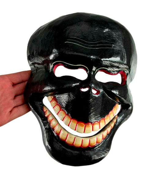 Masque Citipati Tête de Mort – Masque Tibétain de Danse Cham en Bois Peint
