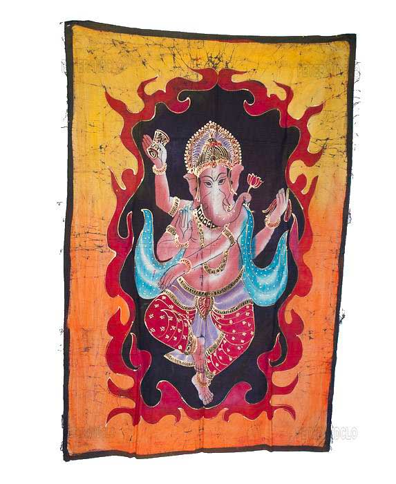 Batik Lord Ganesh – Tenture Murale en Toile de Coton Artisanale