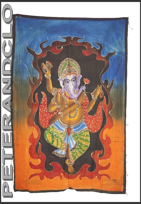 Batik Lord Ganesh – Tenture Murale en Toile de Coton Artisanale