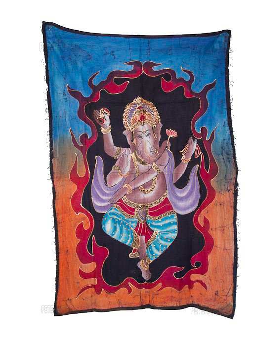 Batik Lord Ganesh – Tenture Murale en Toile de Coton Artisanale