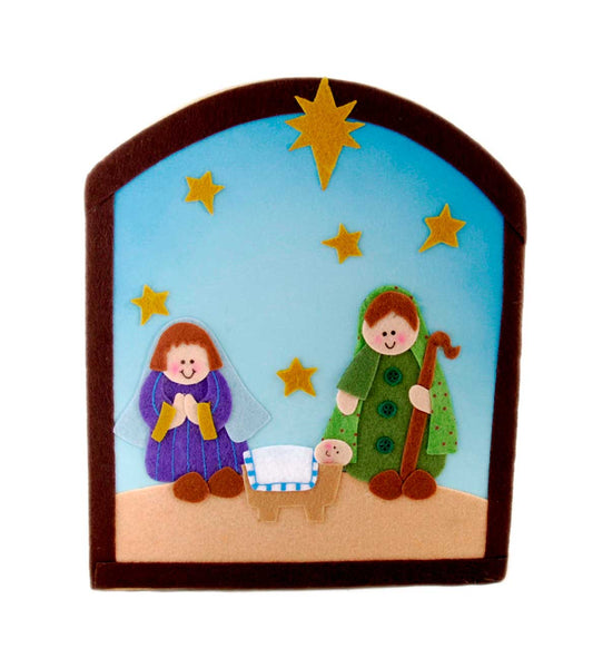 Crèche De Noël En Feutrine Et Résine – Artisanat Traditionnel Fait Main