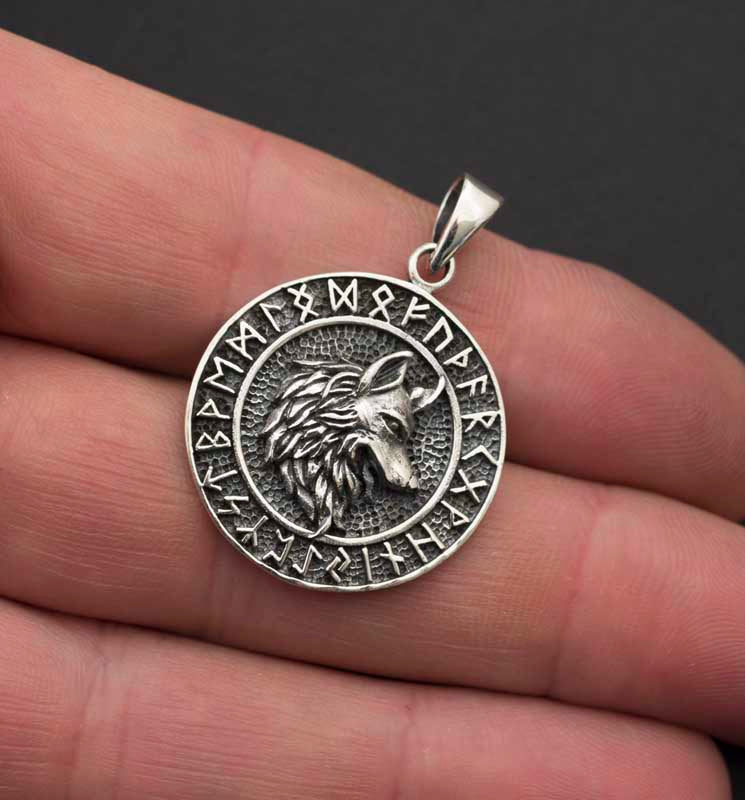 Pendentif Tête de Loup de Fenrir en Argent 925 - Viking