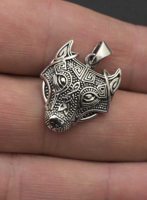 Pendentif Tête de Loup de Fenrir en Argent 925 - Viking