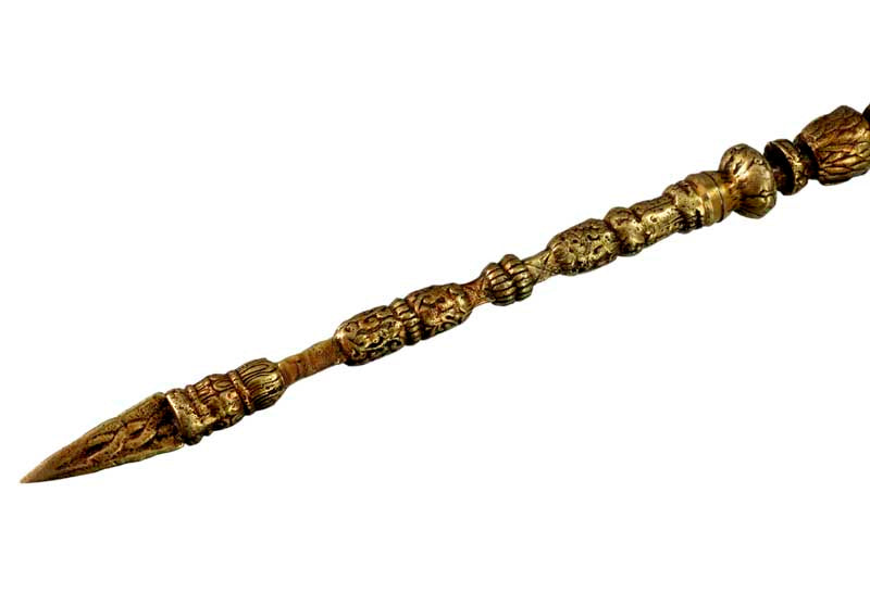 Khatvanga Tibétain avec Trident – Sceptre Rituel du Bouddhisme Tantrique