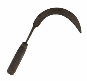Ancienne Faucille Serpe Tibétaine Avec Étui en Bois – Outil Agricole de l’Himalaya