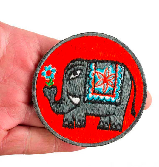 Écusson Brodé Éléphant – Patch Artisanal du Népal