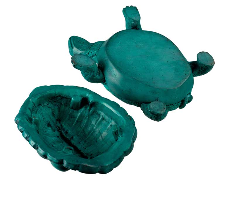 Boîte À Bijoux Tortue En Résine Bleu Turquoise – Artisanat Népalais