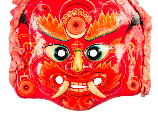 Masque Lakhey Népalais – Masque De Danse Rituelle Du Festival Indra Jatra
