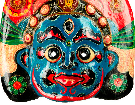 Masque Lakhey Népalais – Masque De Danse Rituelle Du Festival Indra Jatra