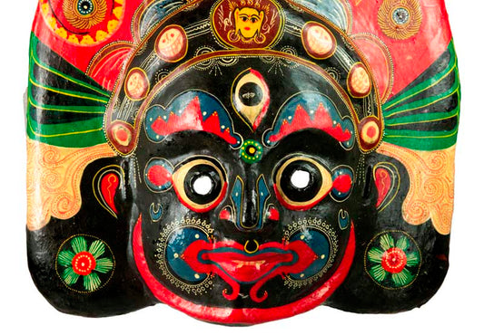 Masque Lakhey Népalais – Masque De Danse Rituelle Du Festival Indra Jatra