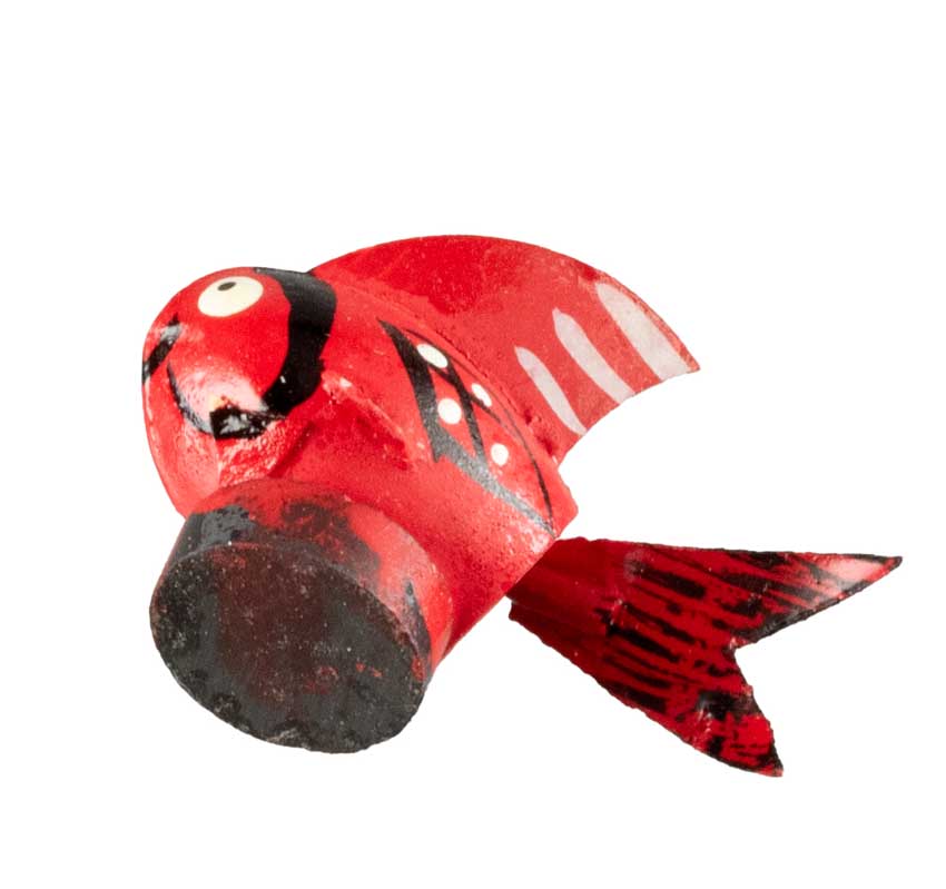 Magnet Poisson Rouge En Coque De Pistache – Artisanat Miniature