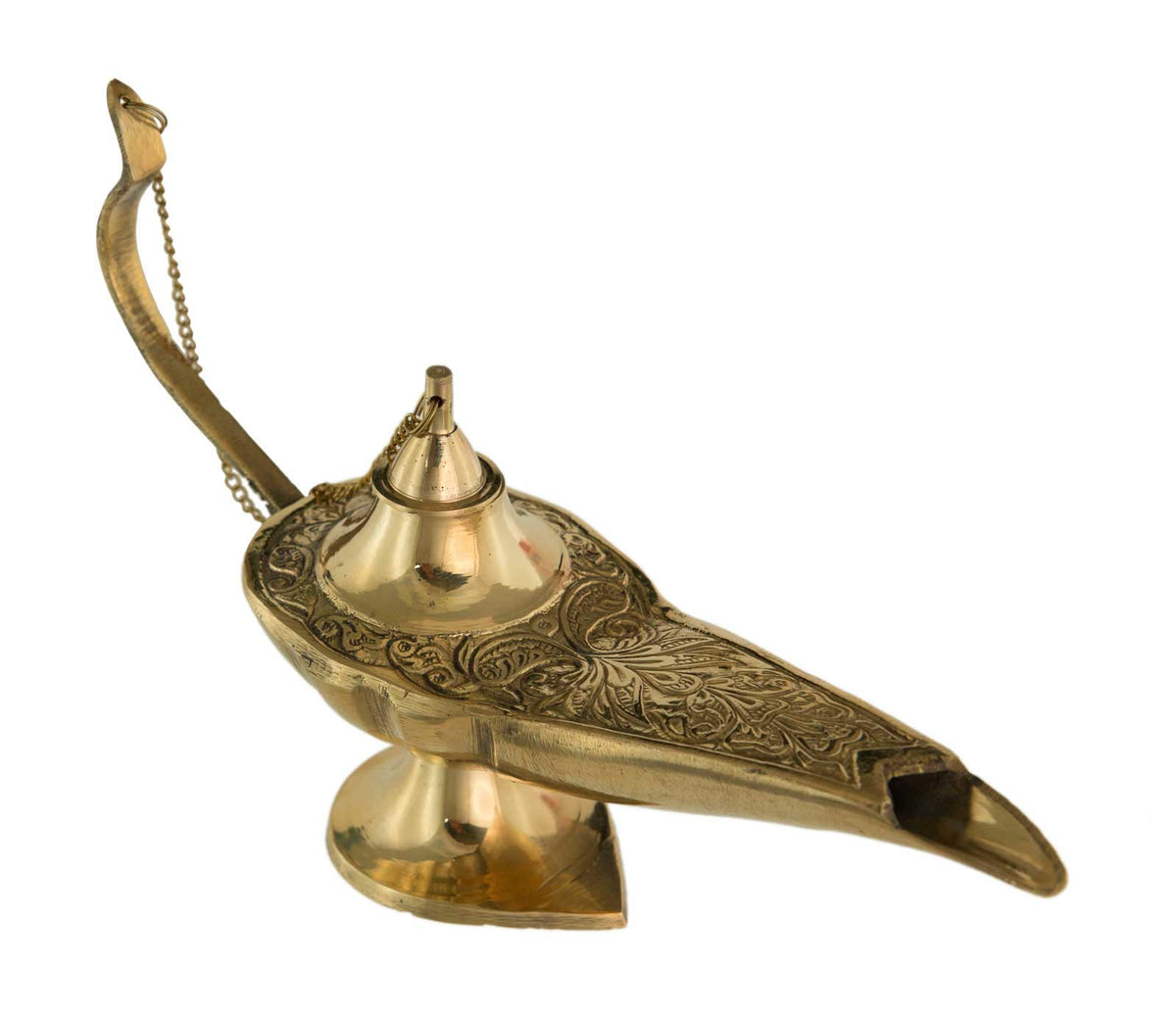 Grande Lampe d’Aladin en Laiton 30 cm – Patine Brune et Verte – 100 % Fait Main en Inde