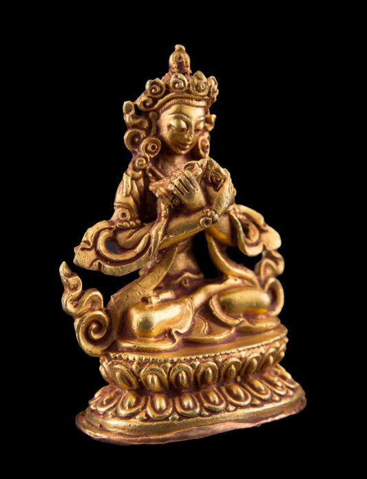 Statue de Vajradhara en cuivre doré – Bodhisattva tibétain de la sagesse ultime
