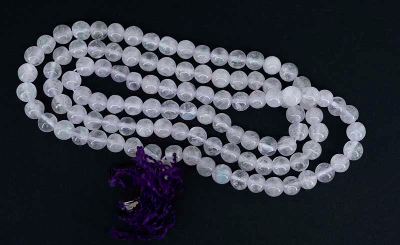 Mala Tibétain Quartz Rose – Collier Bouddhiste 108 Perles