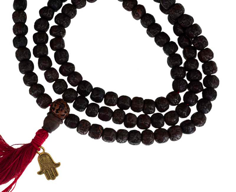 Mala Tibétain En Graines De Rudraksha Rustiques – Collier Rosaire Du Népal