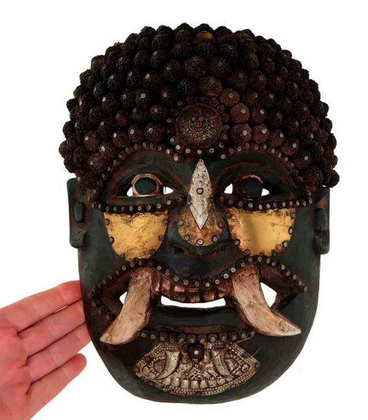 Masque De Jhakri Chamane Népalais – Ancêtre Anthropo-Zoomorphe Tharu