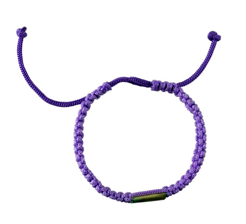 Bracelet Bouddhiste Sai Sin Violet avec Takrut – Tradition Thaïlandaise