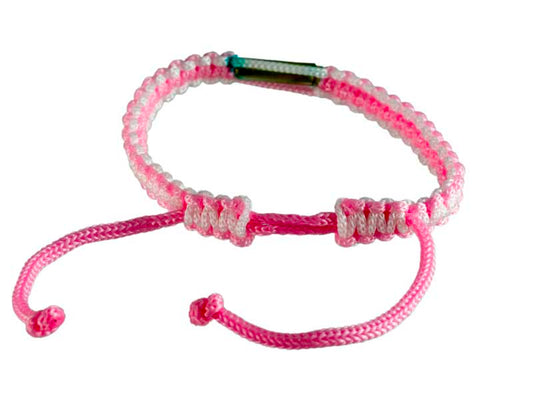 Bracelet Bouddhiste Sai Sin Rose et Blanc avec Takrut – Thaïlande