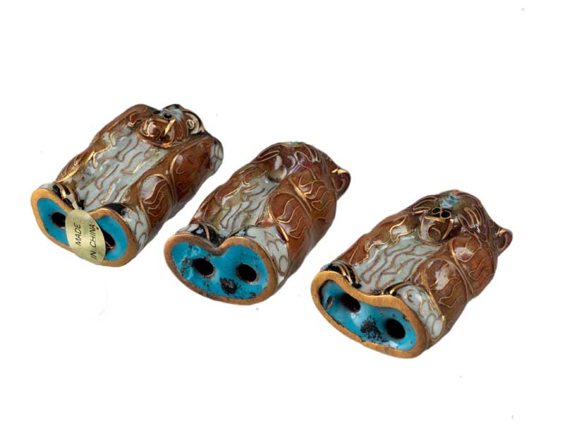 3 Singes de la Sagesse en Métal Émaillé – Figurines Artisanales de Chine