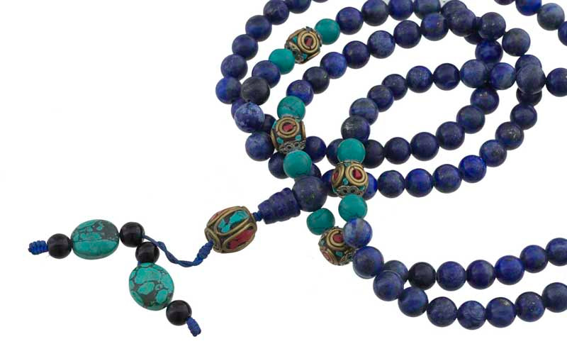 Mala Tibétain Lapis Lazuli – Collier Bouddhiste Pour La Méditation