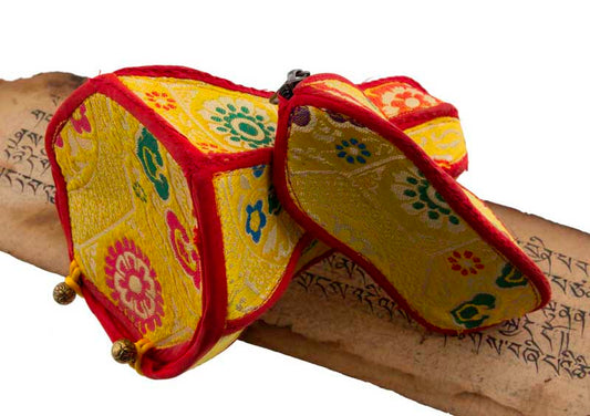 Housse en Brocart pour Cloche Tibétaine et Dorje – Étui de Protection Grande Taille
