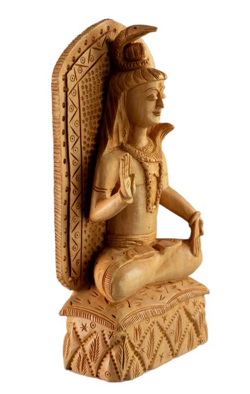 Statuette Shiva En Bois – Sculpture Spirituelle Artisanale Indienne