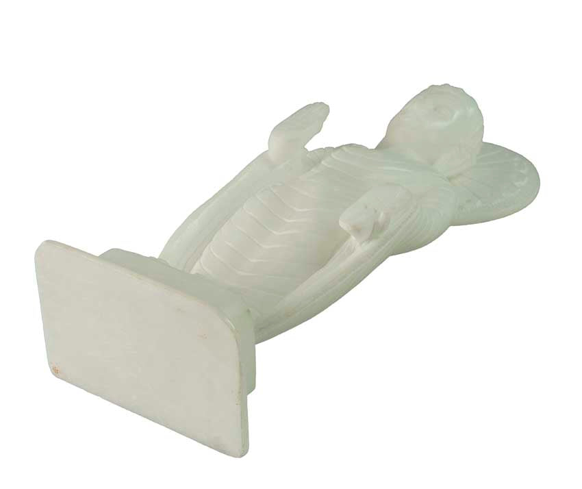 Statue Bouddha Debout Mudra Du Don En Marbre Blanc – Artisanat Indien
