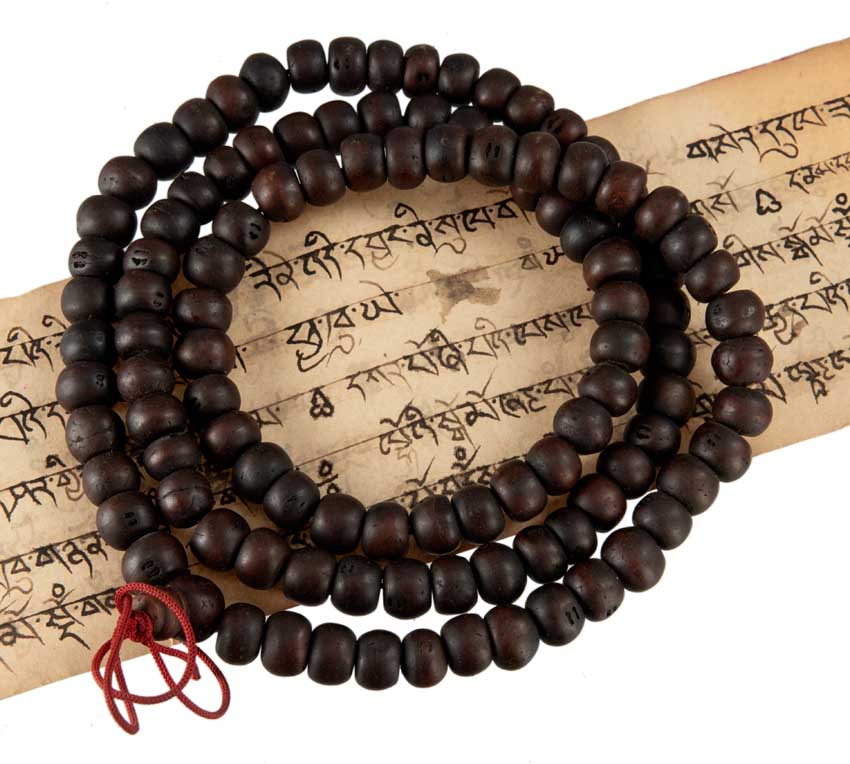Ancien Mala Tibétain De Moine Bouddhiste – Phoenix Bodhi Tree En Graines De Bodhi Véritables