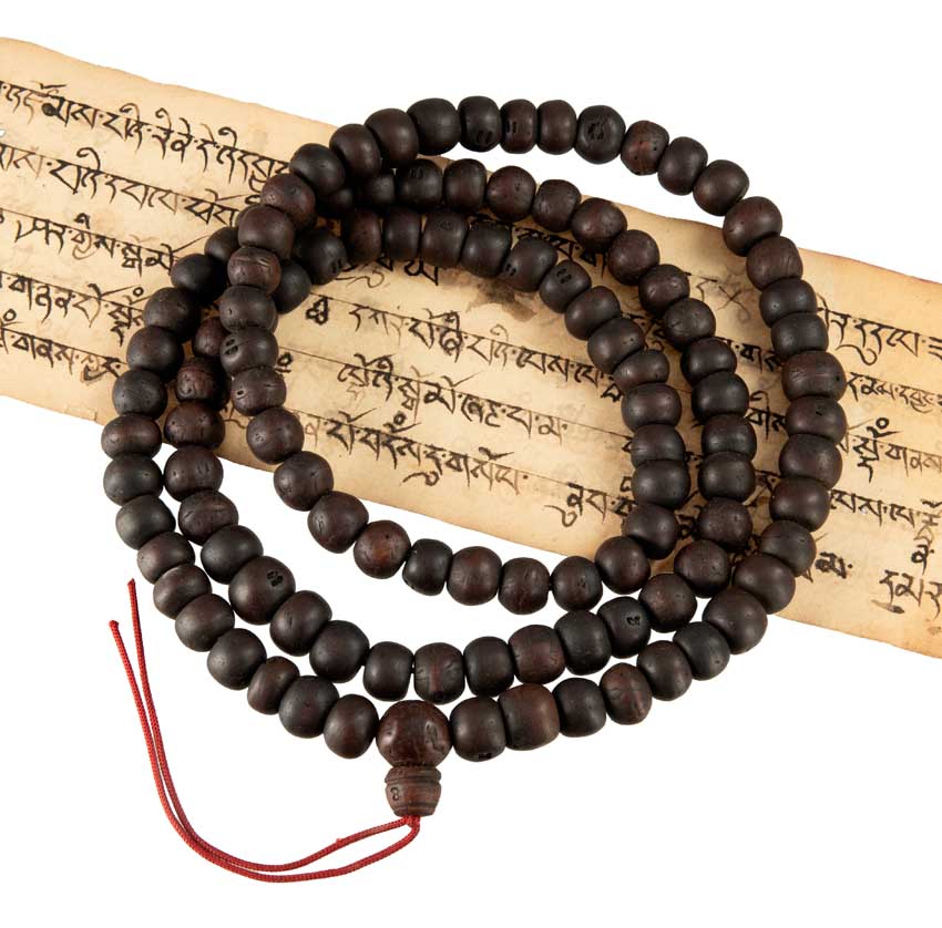 Ancien Mala Tibétain De Moine Bouddhiste – Phoenix Bodhi Tree En Graines De Bodhi